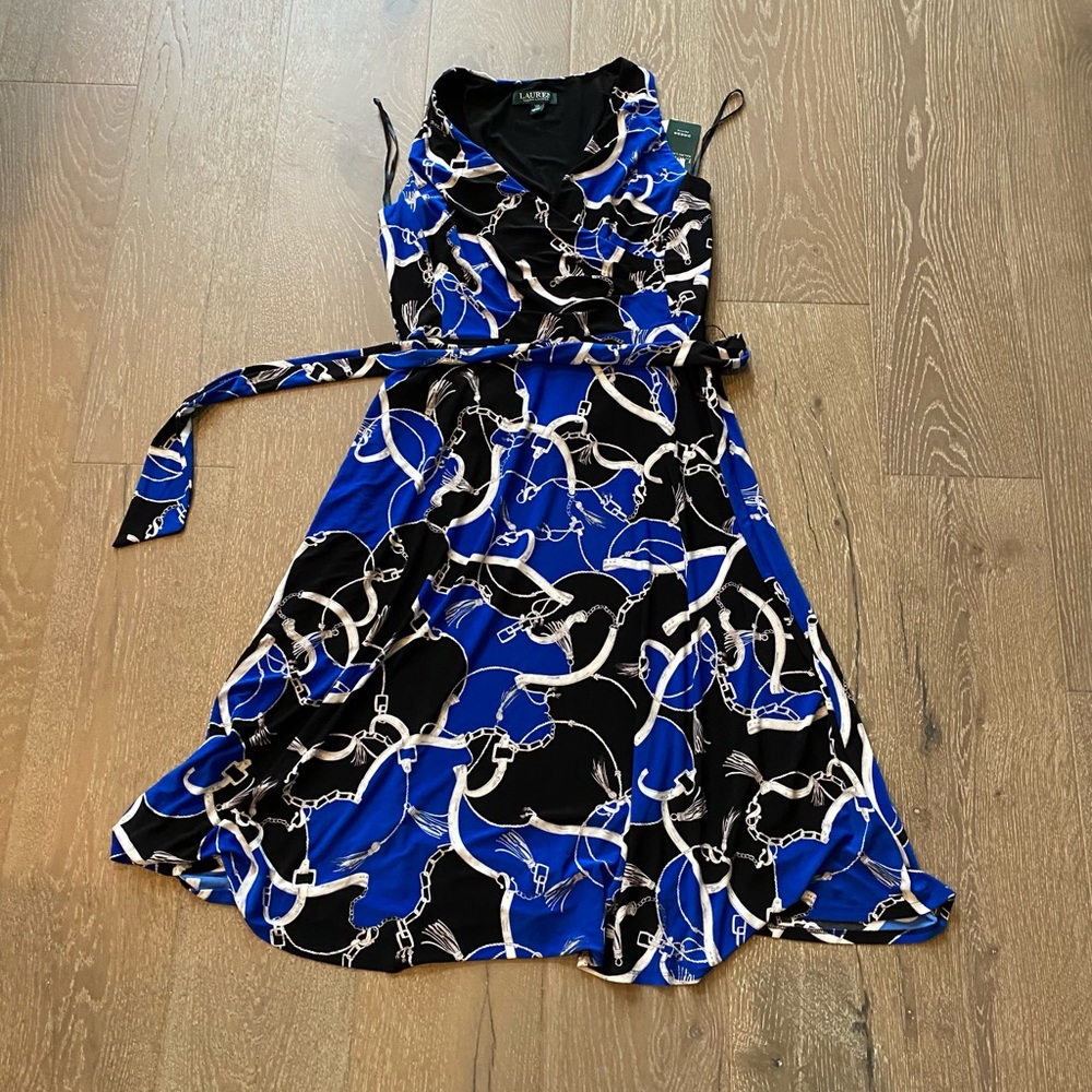 Lauren Ralph Lauren faux wrap v-neck dress